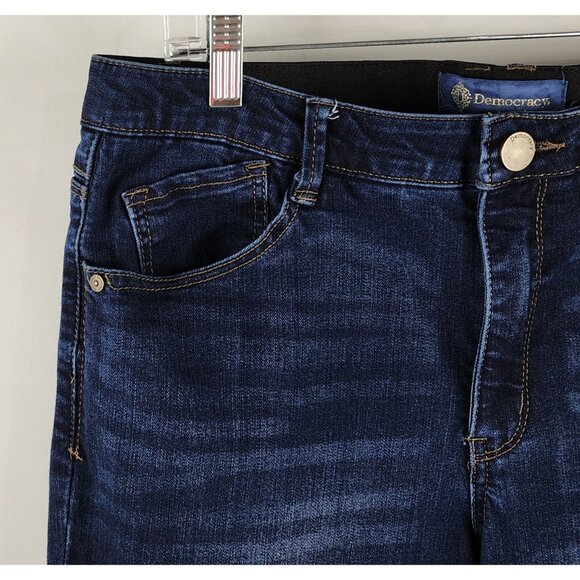 Democracy Jeans Womens 12 Blue AB Solution High Rise Skinny Denim 32x27 - Picture 3 of 10